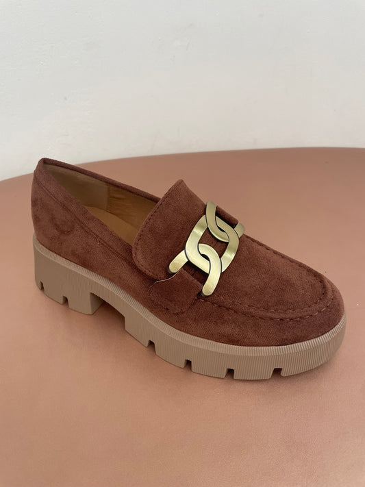 Mocassin plateforme marron chocolat