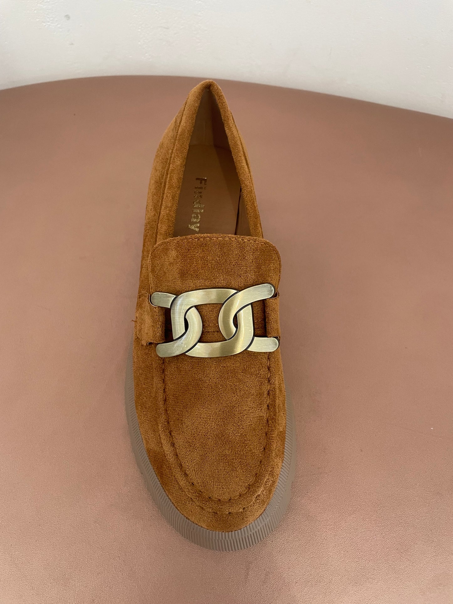 Mocassin plateforme Camel