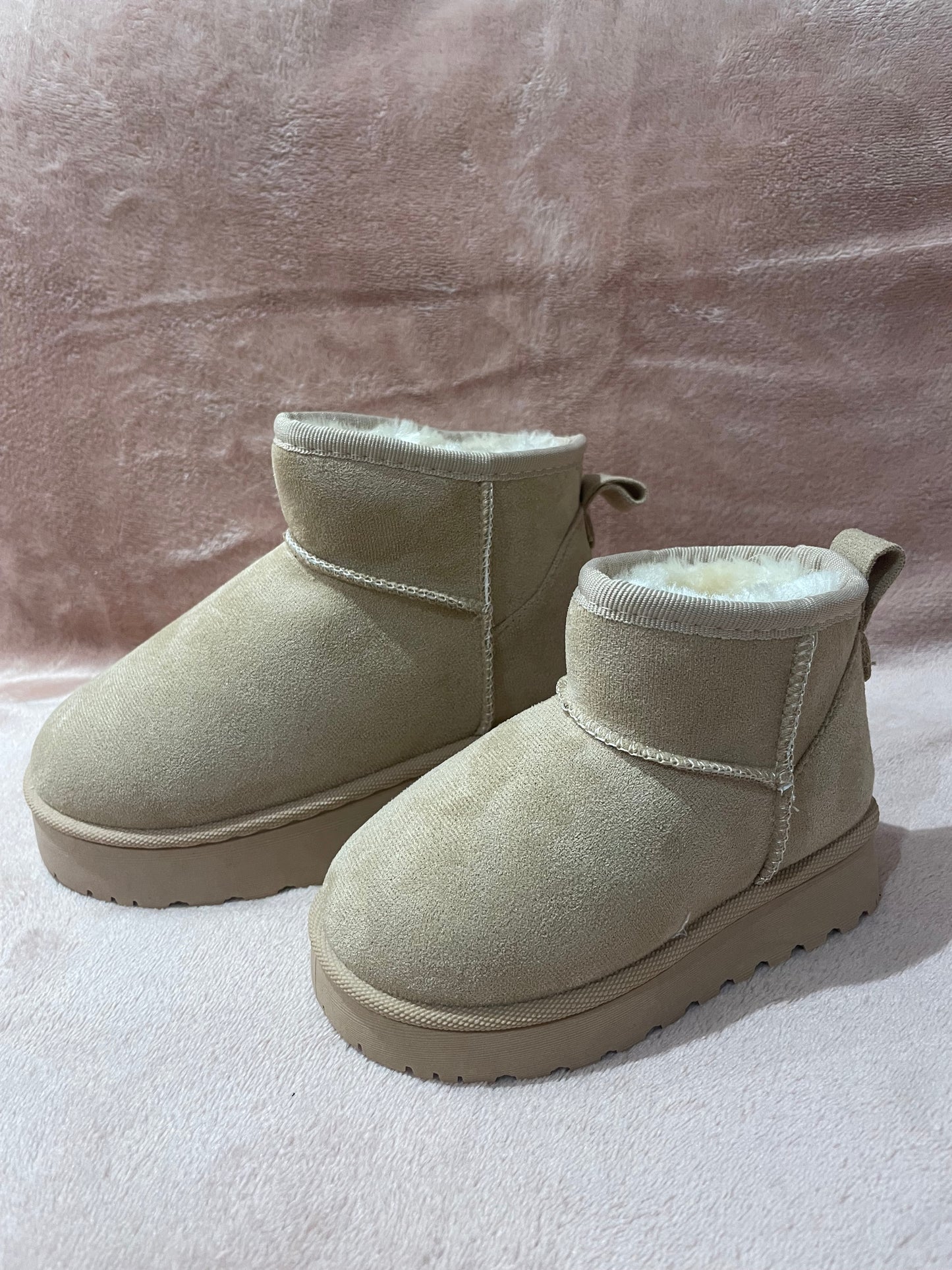 Bottines fourrée enfants beige